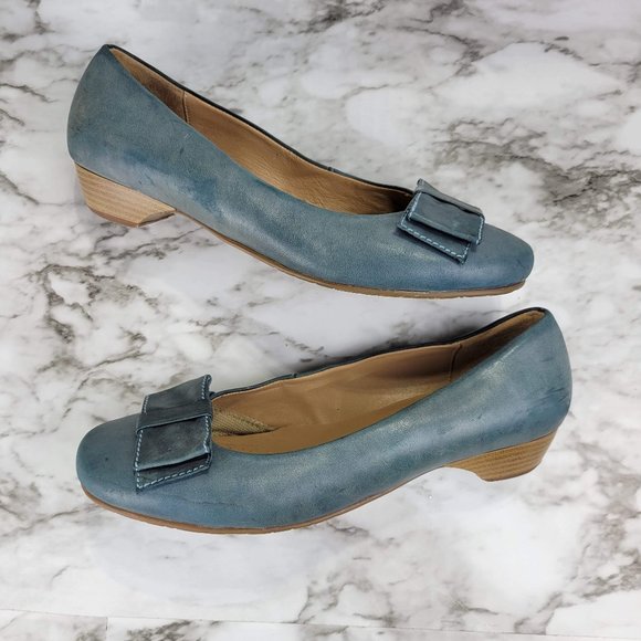 Hotter Chantel Comfort Concept Blue Leather Pumps - Picture 3 of 8